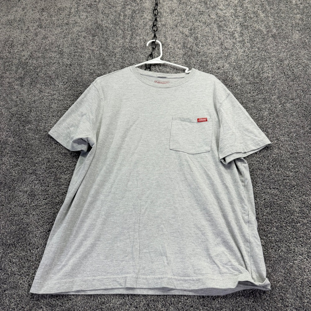 Coleman T Shirt Mens L Gray Pocket Tee